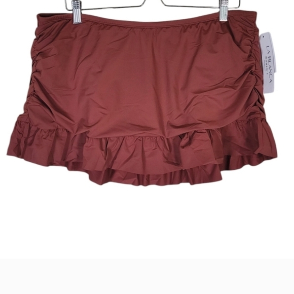 La Blanca Ruffle Swim Skirt Womens Plus Size in Cinnamon NEW - Picture 7 of 7